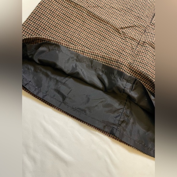 Eddie Bauer size 12 brown wool blend houndstooth pencil skirt - Picture 4 of 7